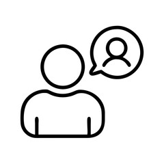 Poster - Person thinking icon vector illustration, user profile with thought bubble, user avatar concept