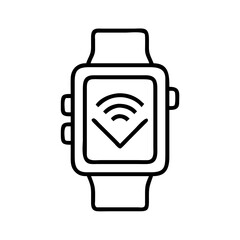 Fototapete - Smartwatch with wifi connection vector icon wearable technology device for fitness tracking
