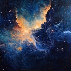 Wall Mural - illustration of a vast space universe filled with vibrant colors and intricate details depicting cel