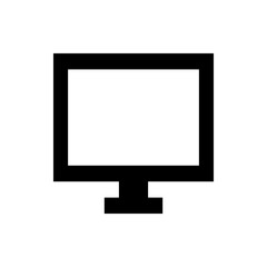 Poster - Simple black and white computer monitor icon with a rectangular screen and a stand design graphic image
