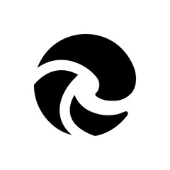 Poster - Abstract circular design featuring curved shapes in black and white creating a dynamic composition