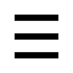 Poster - Three horizontal black bars stacked evenly on a white background representing a menu or navigation icon