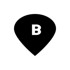Poster - Black location pin with the letter b in white indicating a specific place on a map or navigation