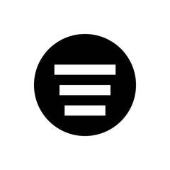 Poster - Black circle containing three horizontal white bars stacked on top of each other in the center of the circle