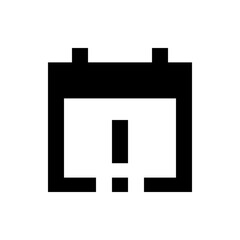 Poster - Black calendar icon with an exclamation mark inside indicating a reminder or important event scheduled