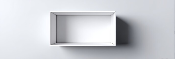Poster - Empty White Box Mockup - Clean, minimalist design. Empty space, potential, simplicity, blank canvas, new beginnings. Represents opportunity and future possibilities