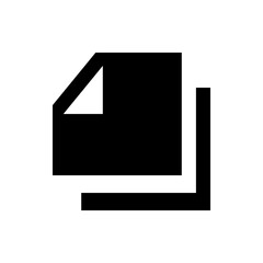 Poster - Two overlapping black document icons with a folded corner on the top document showing white space