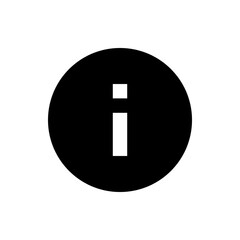 Poster - Black circle containing a white information symbol indicating details or support for the user interface