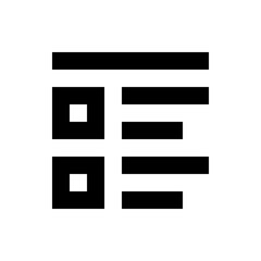 Poster - Black and white icon showing a list with square bullet points and horizontal lines as content rows