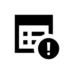 Poster - Calendar icon with exclamation mark indicating a schedule conflict or important event needing attention now