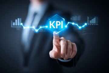 Poster - KPI Business Analytics Report: Data Driven Insights - Unlocking business success through data analysis. Visualizing KPIs, identifying trends, optimizing performance, strategic decision-making