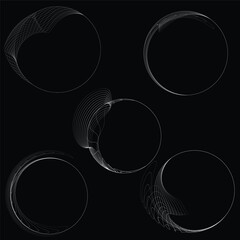 Fototapete - lines in circle form . rotate rounded shape vector illustration .rotating circles form a ring.rotati