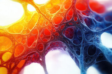 Poster - Abstract fractal artwork depicting a complex network of interconnected strands, resembling a biological structure or neural network.