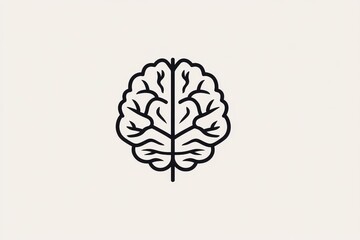 Poster - Simple Line Art Brain Illustration - A minimalist brain design symbolizing intelligence, intellect, cognition, ideas, and learning. Perfect for educational, medical or technology contexts
