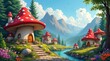 © AI - Magical fantasy fairy tale house in a magical forest. Generative AI.