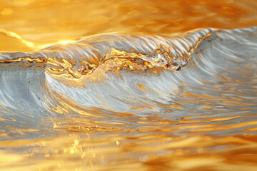 Poster - Golden sunlight illuminates a breaking wave, creating a mesmerizing display of light and water.