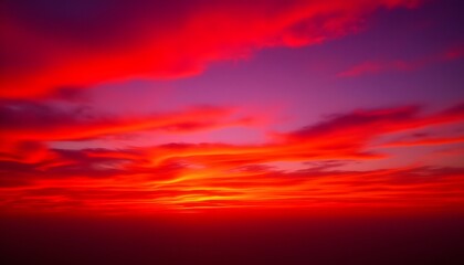 Wall Mural - Breathtaking Sunset with Vibrant Hues of Red and Purple Skies