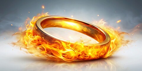 Wall Mural - urban exploration ring of fire - isolated white background stock photo
