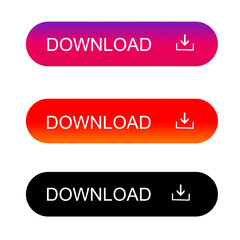 Wall Mural - buttons for web, download buttons interactive elements for siteweb and app