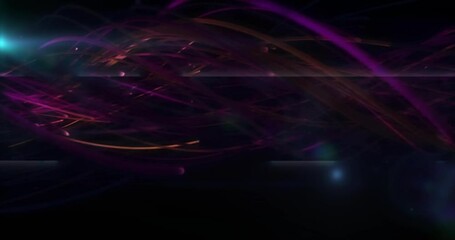 Poster - Swirling neon light trails being animated across backdrop, showing lens flares and glitch overlays