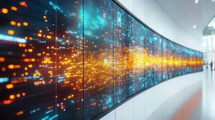 Aufkleber - Digital Flow: a dynamic visual that transports the viewer through a stunning display of vibrant, colorful data streams, evoking a sense of technological marvel.