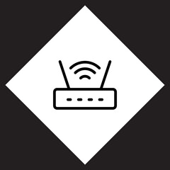 Poster - Wi Fi icon vector. Wireless logo design. Wifi vector icon illustration in rhombus isolated on black background