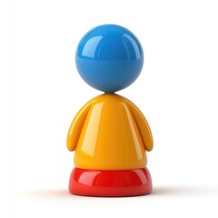 Poster - Colorful cartoon character, back view.