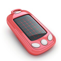 Poster - A futuristic, retro-styled pink mobile phone.