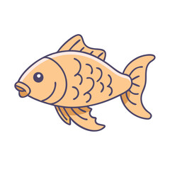 Poster - Illustration of a cute goldfish pet animal aquatic creature swimming fish cartoon drawing art design