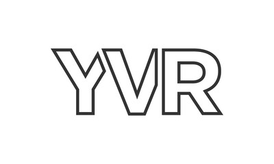 Poster - YVR logo design template with strong and modern bold text. Initial based vector logotype featuring simple and minimal typography. Trendy company identity.