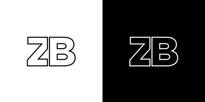 Letter Z and B, ZB logo design template. Minimal monogram initial based logotype.