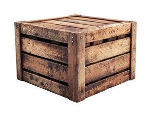 Wooden crate storage solution workshop product isolated on transparent background