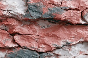 Poster - Detailed close-up of rugged rock formations showcasing textures, colors, and patterns, perfect for backgrounds, or graphic design projects, and creating a natural earthy aesthetic.