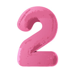 Poster - A vibrant soft pink numeral 