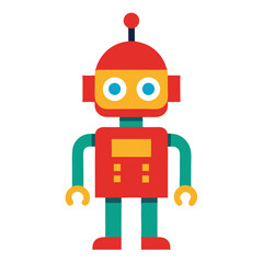 Poster - A charming vector illustration of a playful robot character with a unique and friendly design.