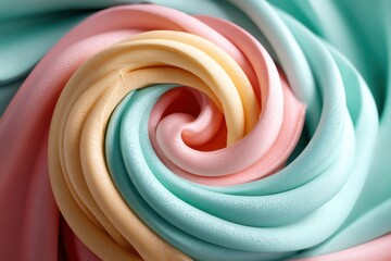 Poster - A colorful swirl of pastel frosting creates a sweet and visually appealing background image, perfect for food-related designs and playful themes with its smooth texture.