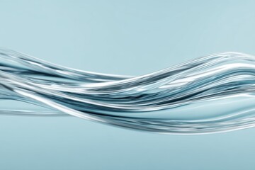 Poster - Abstract water background with wavy lines and gradient colors, evoking a sense of calmness, purity, and serene beauty in a fluid, light blue atmosphere.
