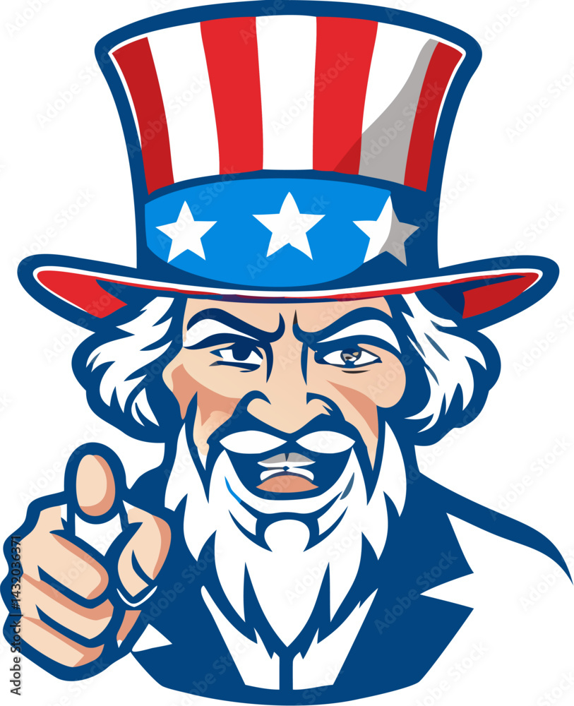 american illustration of uncle sam head mascot ico Stock Vector | Adobe  Stock, image size:813x1000