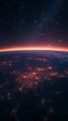 Poster - The digital world globe concept represents the idea of a globally connected Earth with high speed data exchange