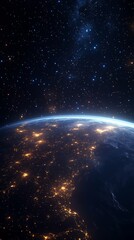 Poster - High speed data and global connectivity on Earth are the core principles of the digital world globe idea