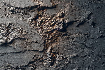 Poster - Dark gray textured wall surface, rough and uneven, showing depth and shadow, ideal for grunge or industrial design concepts