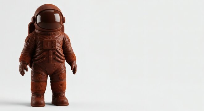 a astronaut made of chocolate on white background