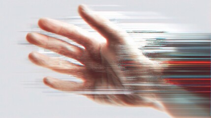 Poster - Artistic Glitch Hand Blur Visual Simulation with Dynamic Effects