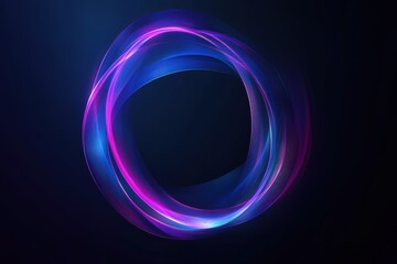 Poster - Digital blue and purple tech circle glowing on a dark background