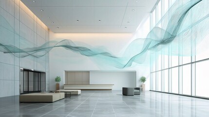 Poster - Minimalist Contemporary Office Lobby with Elegant Decor Elements