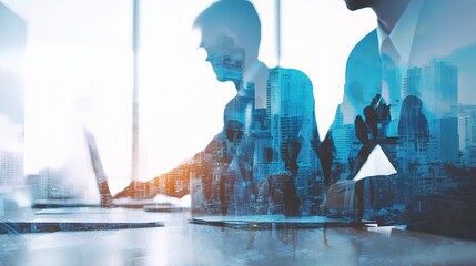 Poster - Business Professionals Working with Finance in Urban Office Environment