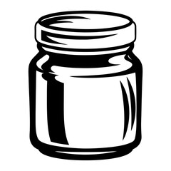 Poster - Monochrome illustration of a classic kitchen jar with a screw top lid