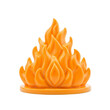 © Prichachai - vibrant orange flame sculpture with smooth, flowing shapes, symbolizing warmth and energy. glossy finish enhances its dynamic appearance, making it striking decorative piece