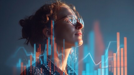 Poster - Business Analyst Contemplating Data Projections with Charts