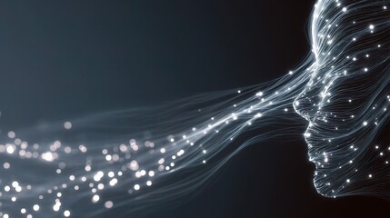 Poster - Abstract Generative AI Design with Glowing Lines and Light Effects